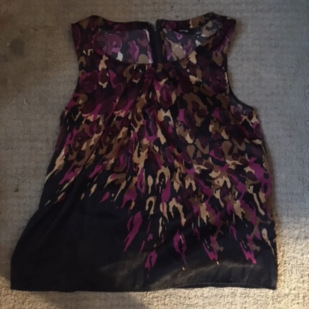 Apt. 9 Blouse/Top Black pink brown size Large